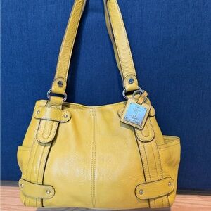 Tignanello Yellow Leather Shoulder Bag
